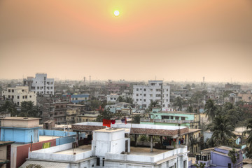 Fototapeta na wymiar View over the center of Khulna, Bangladesh 