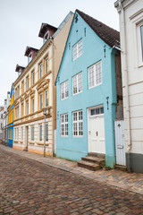 Fototapeta na wymiar Vertical cityscape. Flensburg, Germany
