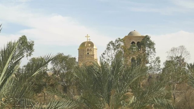 Gold Dome of Greek Orthodox Church of St John the Baptist at Bethany Beyond the Jordan