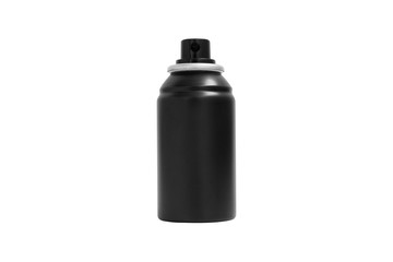Blank canned black spray isolated on white background.