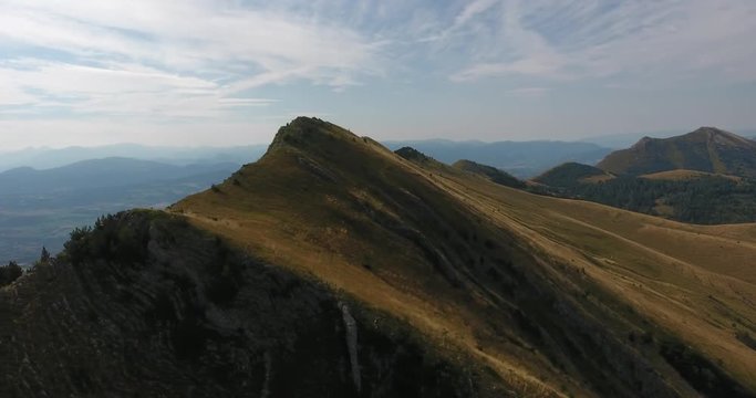 Aerial beautiful mountain ridge