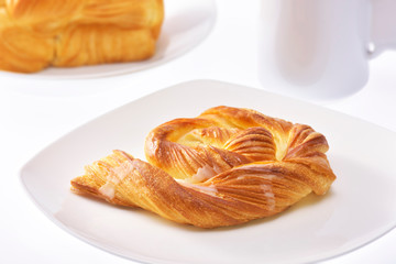 Bread twist on a dish