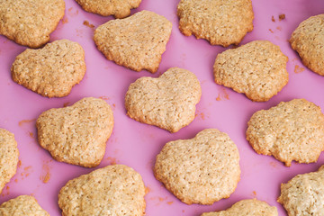 Heart shaped homemade oatmeal cookies