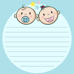 Paper design with two babies