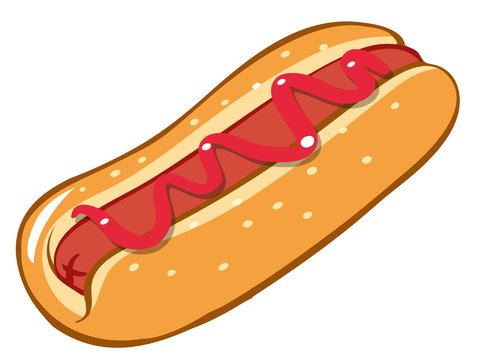 Hotdog with tomato sauce