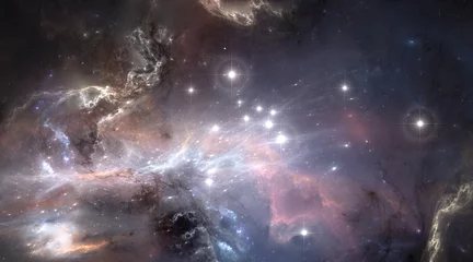 Gasstaubnebel, tiefer Weltraumhintergrund mit hellen neuen Sternen © Peter Jurik