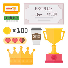 Gaming kiber sport reward competition vector illustration.