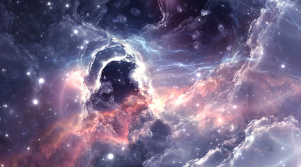 Plasmanebel, tiefer Weltraumhintergrund mit Sternen © Peter Jurik