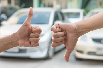 Thumbs up thumbs down. Like and dislike. Yes and no concept.