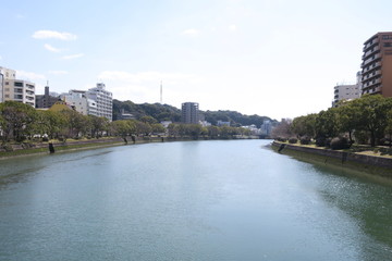 Obraz premium 広島市 猿猴川の風景