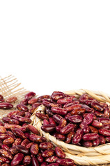 Red beans isolated on white background