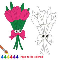 Page to be colored, simple education game for kids.