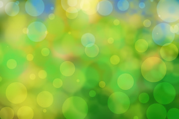 Fototapeta premium Green bokeh background with circles. Summer abstract theme.