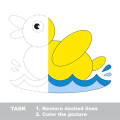 Half tracing game to be colored, vector trace game for kids.