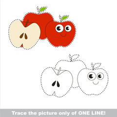 Page to be traced, kid one line tracing educational game.