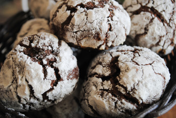 Chocolate biscuits in glaze