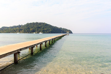 The bridge wood and beach