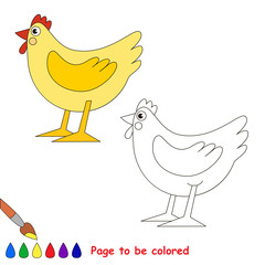 Page to be colored, simple education game for kids.
