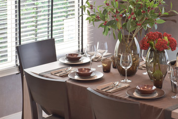 Modern classic dining set in luxury dining room