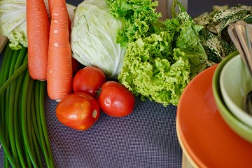 Variety of fresh vegetables is a food that provides high vitamins.