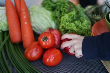 Variety of fresh vegetables is a food that provides high vitamins.