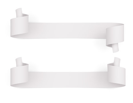 White paper Banner isolated on white - 3d render