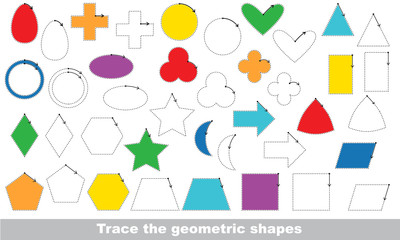 Vector trace educational game for preschool kids.