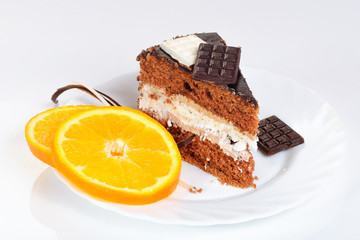 the cake on the plate