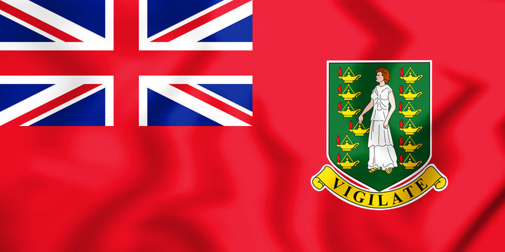 3D Civil Ensign of the British Virgin Islands. 3D Illustration.
