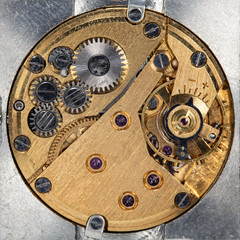clockwork old mechanical USSR watch, high resolution and detail