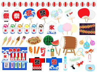 お祭りイラストセット