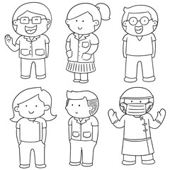 vector set of medical staff