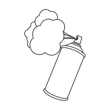 figure aerosol sprays with cloud icon, vector illustraction design