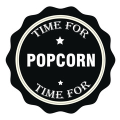 Time For Popcorn Stamp.Sign.Seal.Logo