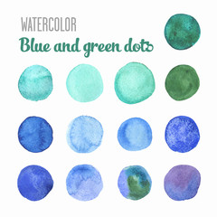 blue and green dots