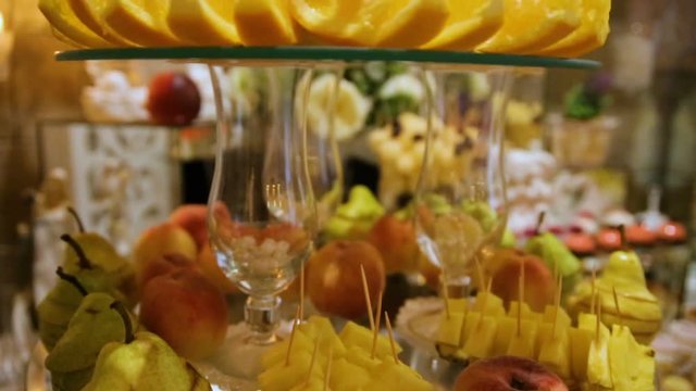 Delicious wedding reception candy bar dessert table