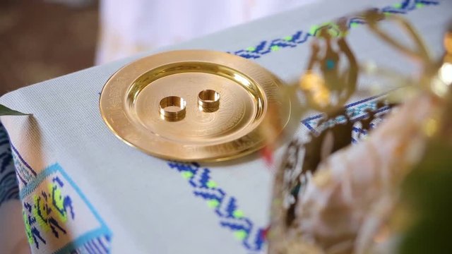 Beautiful Wedding rings in church
