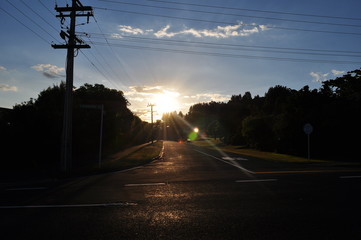 Street on the way to Acacia Bay, New Zealand