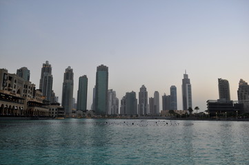 Naklejka premium Panorama of modern skyscrapers in Dubai city,Dubai,United Arab Emirates