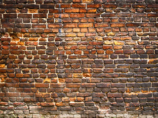 brick wall as background, weathered surface with a vintage effect