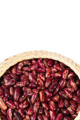 Red beans isolated on white background