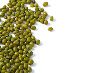 Mung beans isolated on white background