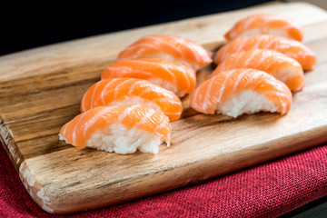 fresh sushi traditional japanese food on the table