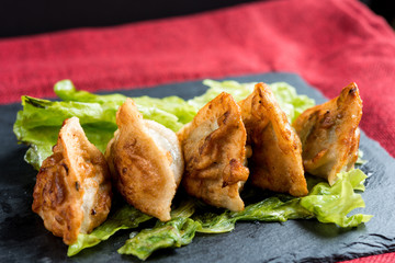 Chinese food Fried dumplings on plate