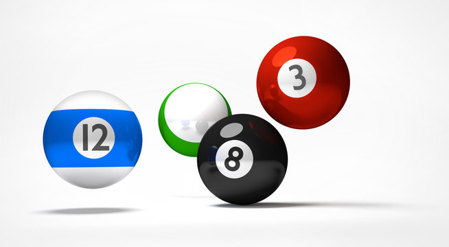 billiard balls 3d render