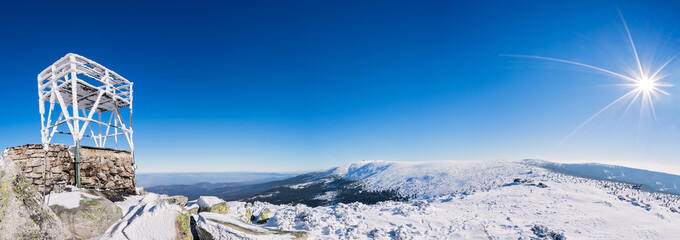 Panoramic view of a Karkonosze mountains