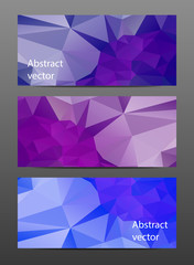 Set abstract polygonal banner