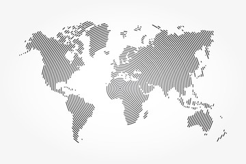 Obraz premium World map and whorl line .