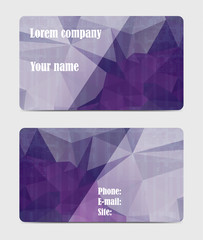Set abstract polygonal business card