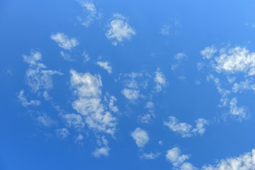 Fototapeta na wymiar Blue sky with clouds. Looking up view